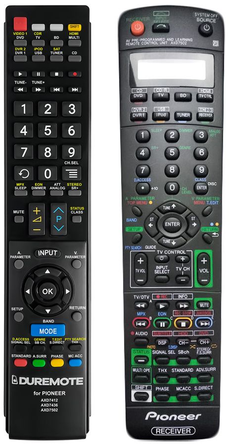 PIONEER AXD7502 - távirányító duplikátum