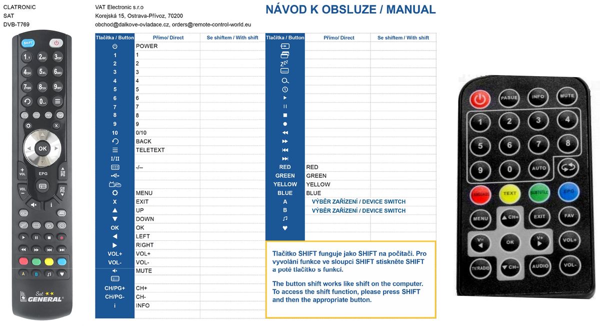 CLATRONIC DVB-T769 -   


kompatibilis General márkájú távirányító