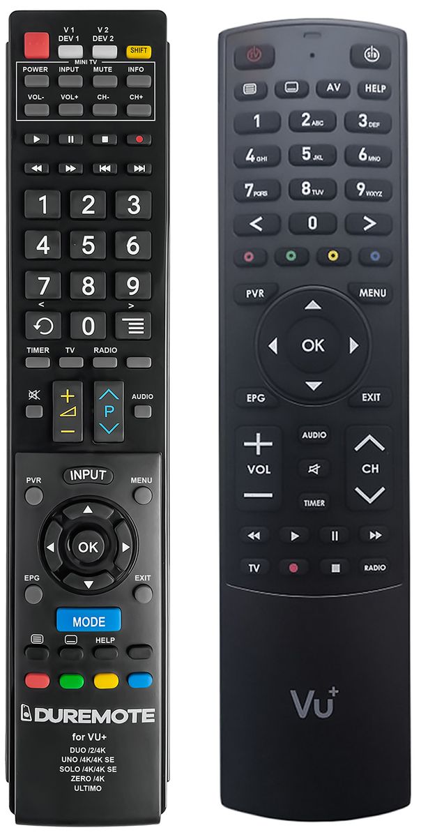 VU+ Zero, Zero 4K + TV vezérlés (mini TV) - távirányító duplikátum