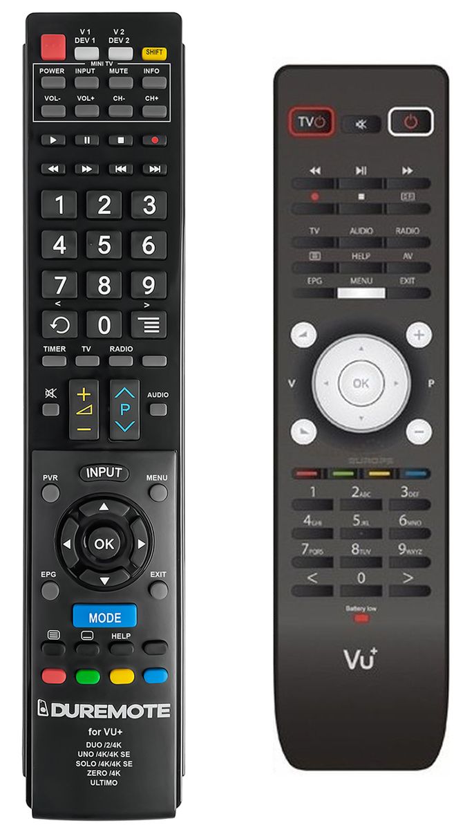 VU+ DUO2, ZERO + TV vezérlés (mini TV) - távirányító duplikátum
