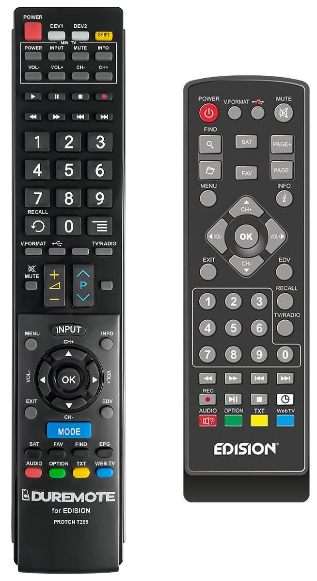 EDISiON PROTON T265 + TV vezérlés (mini TV) - távirányító duplikátum
