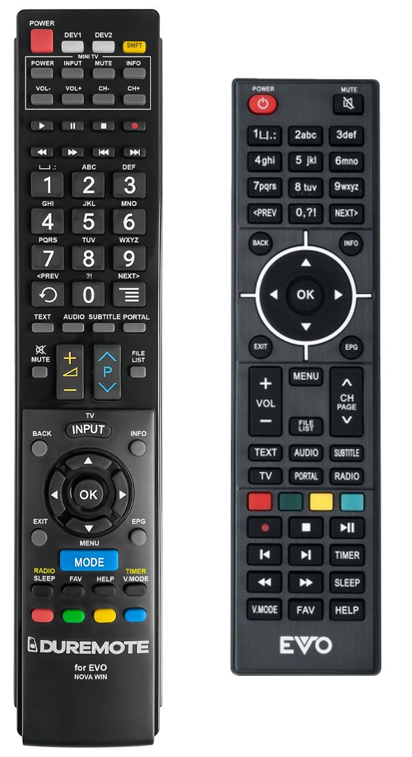 EVO NOVA TWIN + TV vezérlés (mini TV) - távirányító duplikátum
