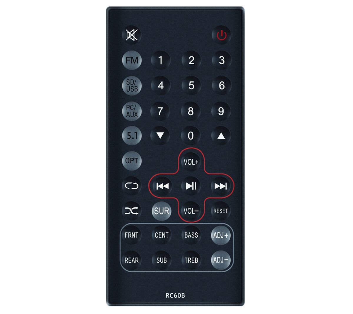 EDIFIER RC60B, RC30F, C2XB, C6XD - helyettesítő távirányító
