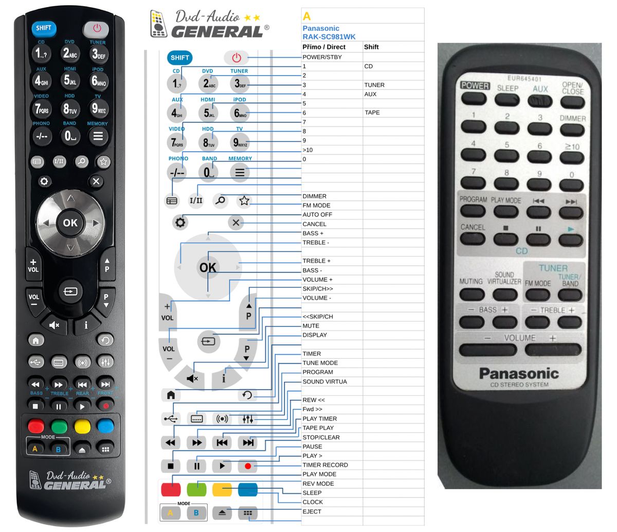 PANASONIC EUR645401 -   


kompatibilis General márkájú távirányító