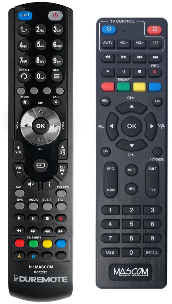 MASCOM MC710T2, MC720T2, MC721T2, MC721 Plus, MC820T2 - távirányító duplikátum
