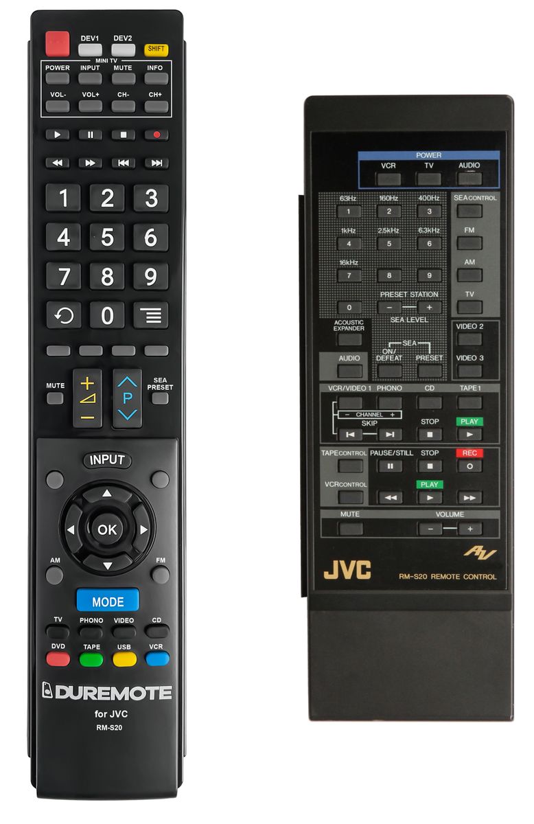 JVC  RM-S20 + TV vezérlés (mini TV) - távirányító duplikátum