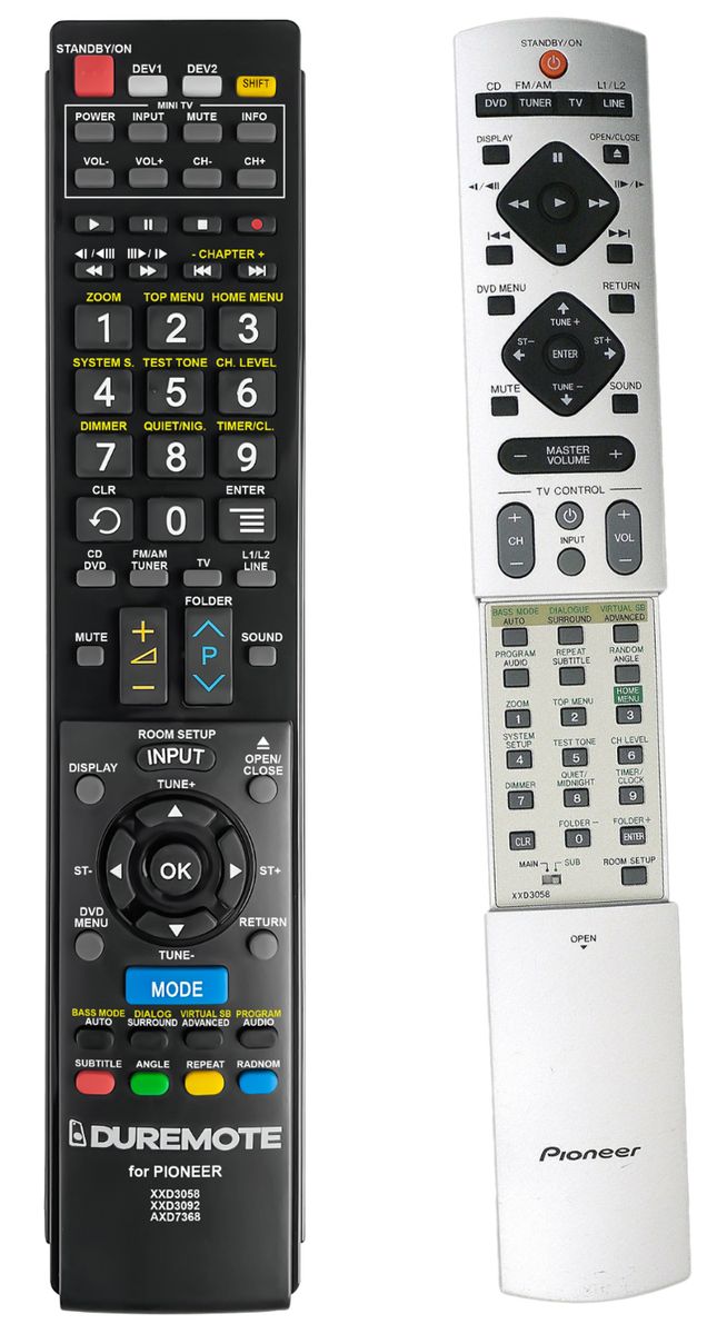 PIONEER XXD3058 + TV vezérlés (mini TV) - távirányító duplikátum