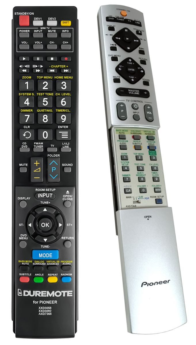 PIONEER AXD7368 + TV vezérlés (mini TV) - távirányító duplikátum