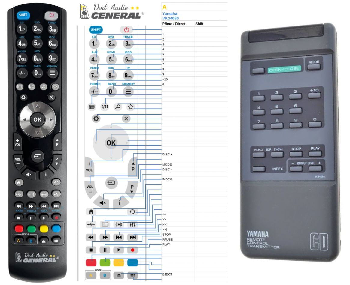 YAMAHA VK34080 -   


kompatibilis General márkájú távirányító