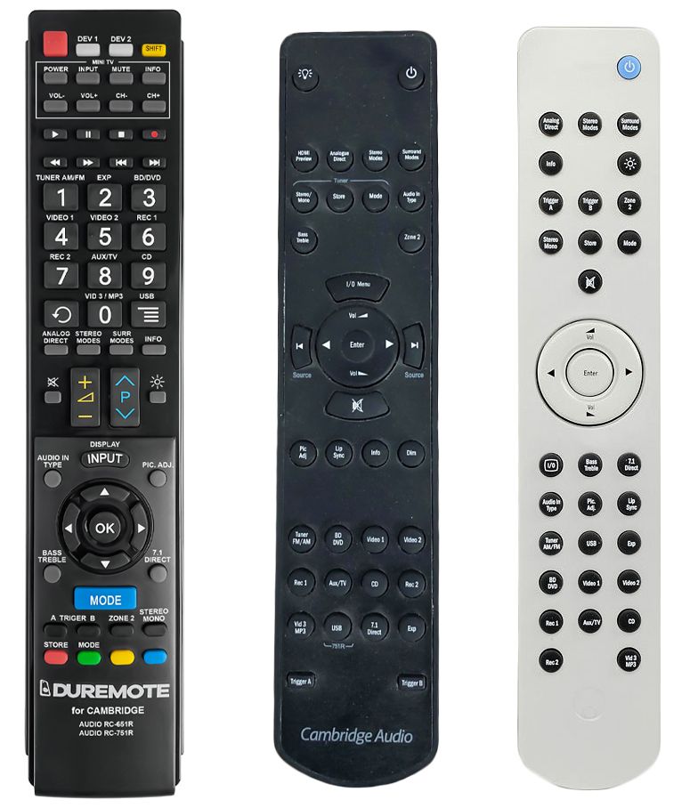 CAMBRIDGE AUDIO AZUR 651R, AUDIO AZUR 751R + TV vezérlés (mini TV) - távirányító duplikátum