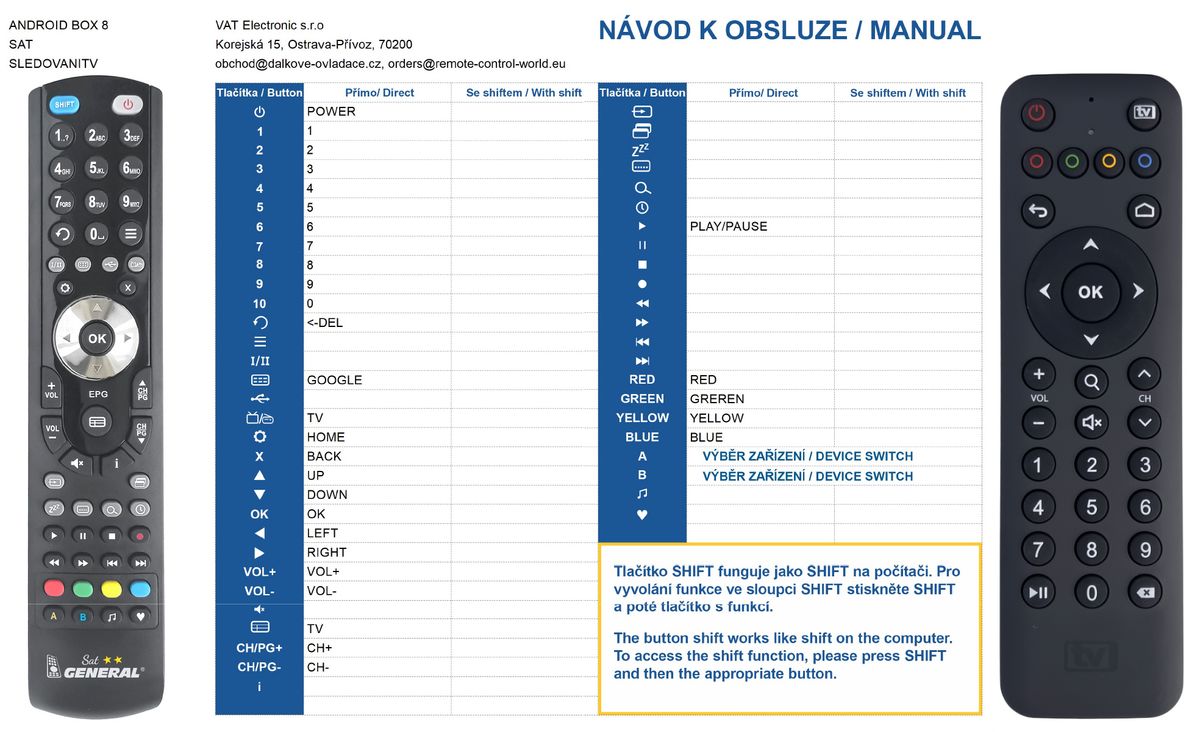 SledovaniTV Android Box v4, STB 4GEN -   


kompatibilis General márkájú távirányító