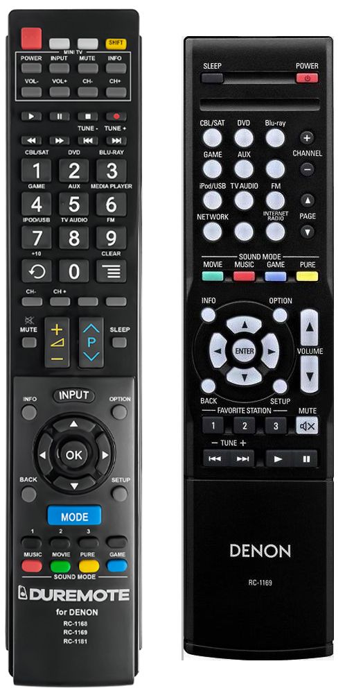 DENON RC-1169 + TV vezérlés (mini TV) - távirányító duplikátum