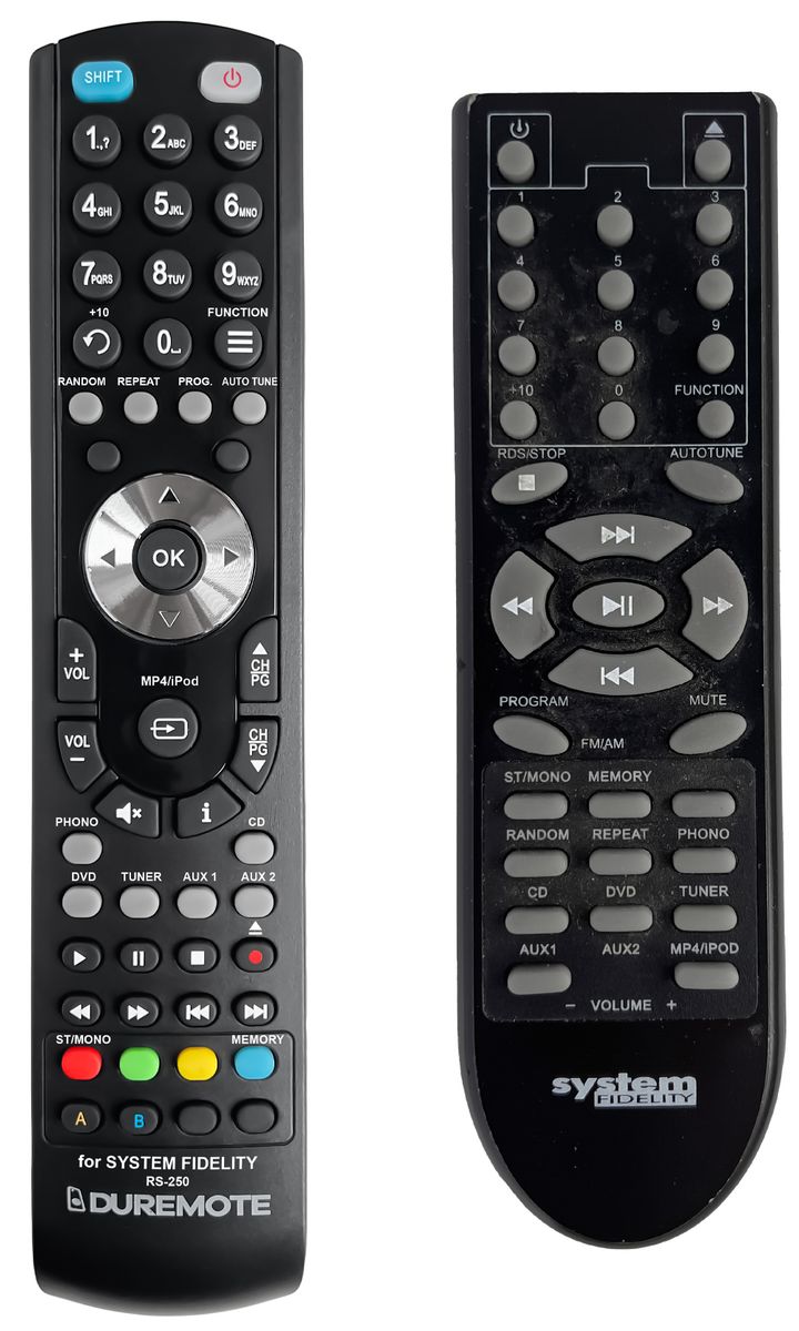 SYSTEM FIDELITY RS-250 - távirányító duplikátum