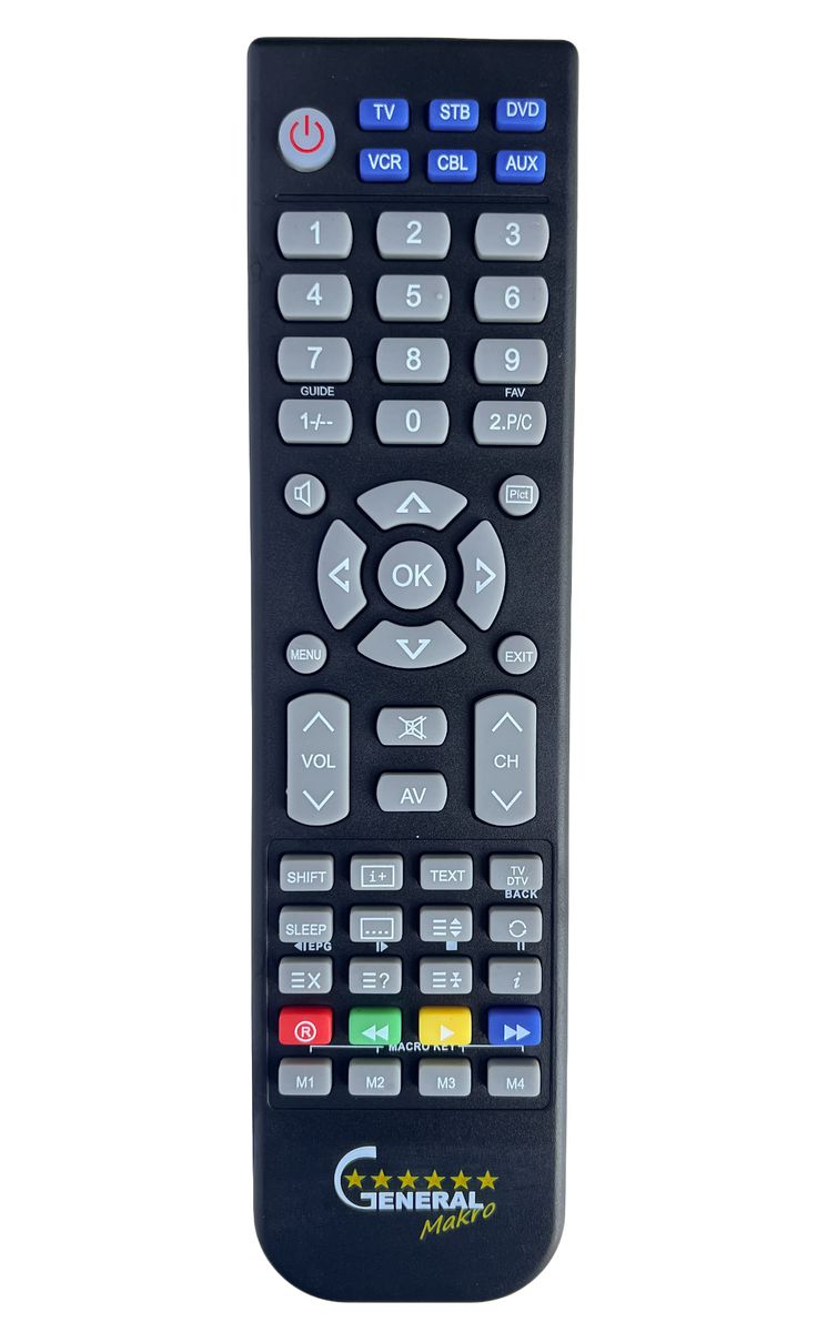 General MAKRO remote control configured ON-DEMAND for up to 6 devices with MACRO function