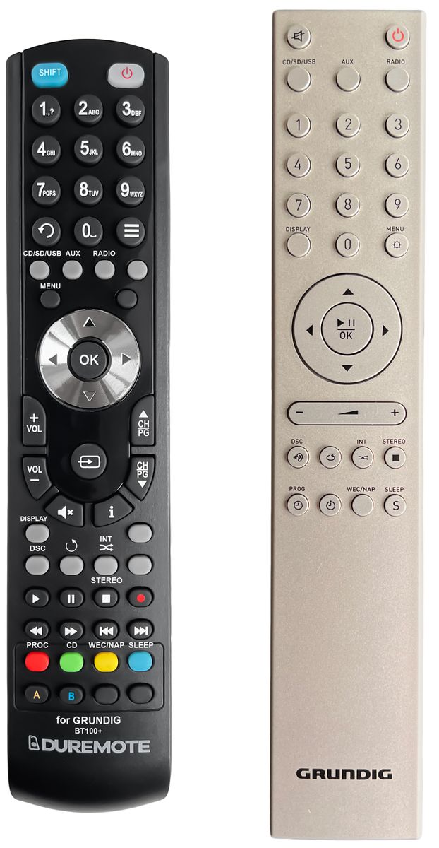 GRUNDIG BT1000DAB+,  BT2000DAB+, MS530DAB+, MS540DAB+ + TV vezérlés (mini TV) - távirányító duplikátum