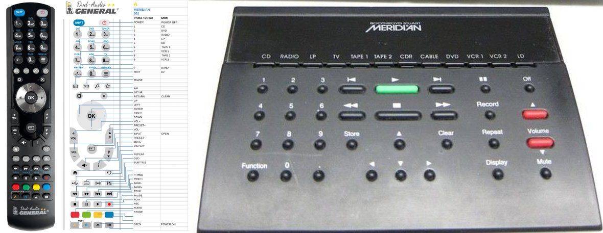 MERIDIAN CD501 -   


kompatibilis General márkájú távirányító