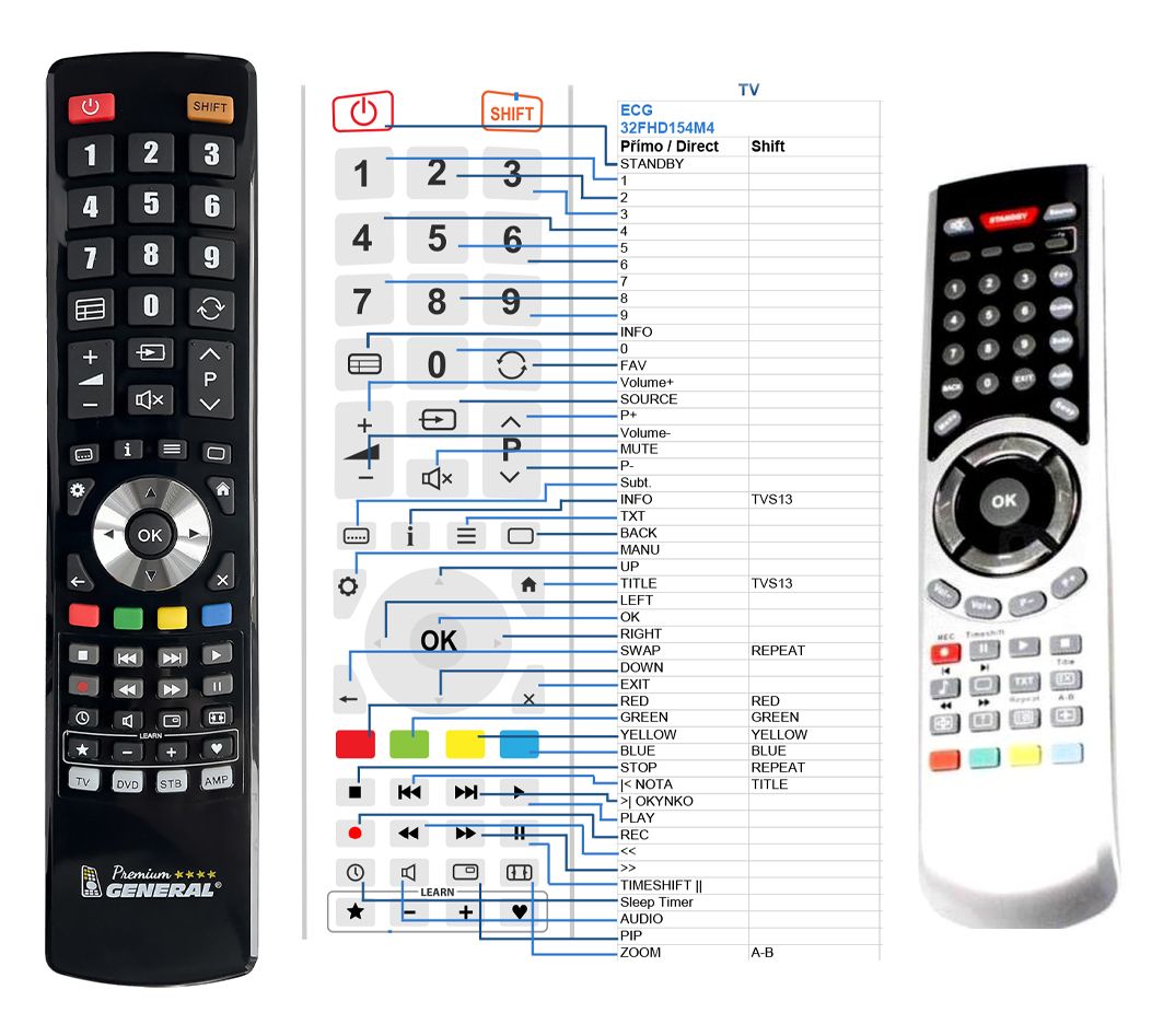 ECG 32FHD154M4, 32LHD153M4 -   


kompatibilis General márkájú távirányító