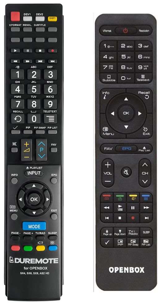 OPENBOX SX4, SX4 BASE, SX6, SX9, AS2 HD - távirányító duplikátum