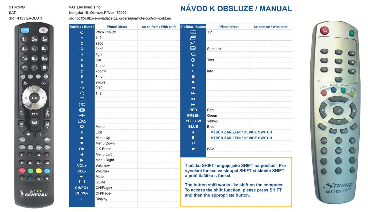 STRONG SRT4155, SRT4125, SRT4355 EVOLUTION -   


kompatibilis General márkájú távirányító