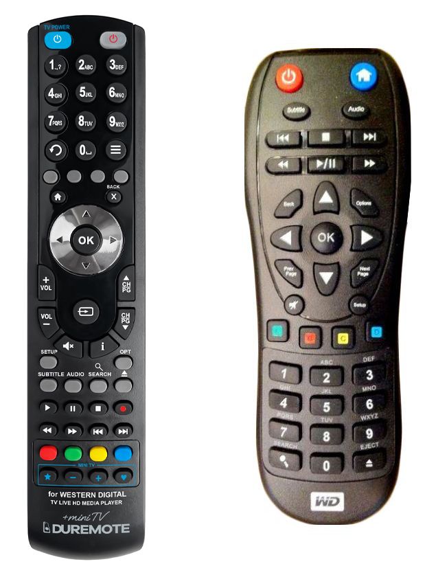WESTERN DIGITAL TV LIVE HD MEDIA PLAYER + TV vezérlés (mini TV) - távirányító duplikátum