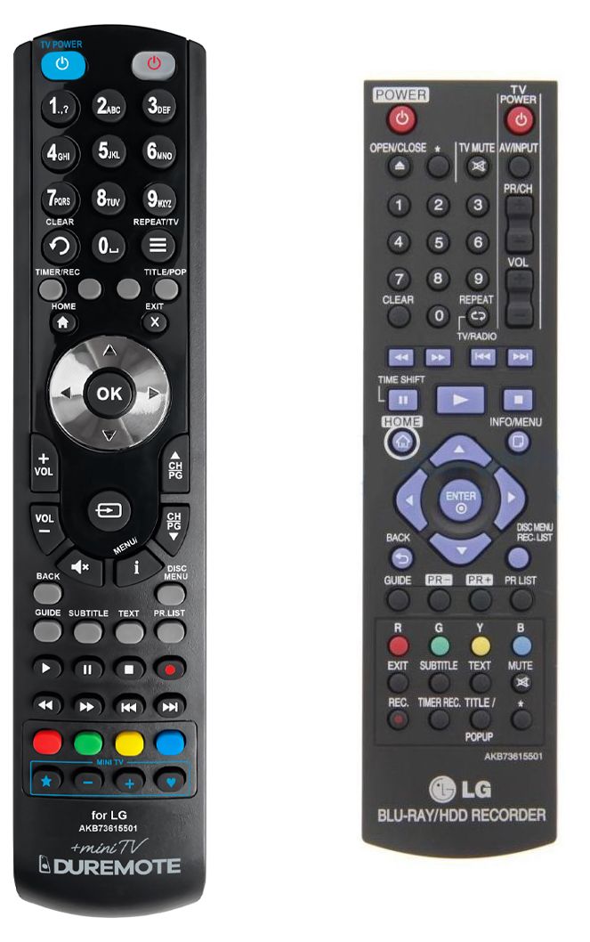 LG AKB73615501 + TV vezérlés (mini TV) - távirányító duplikátum