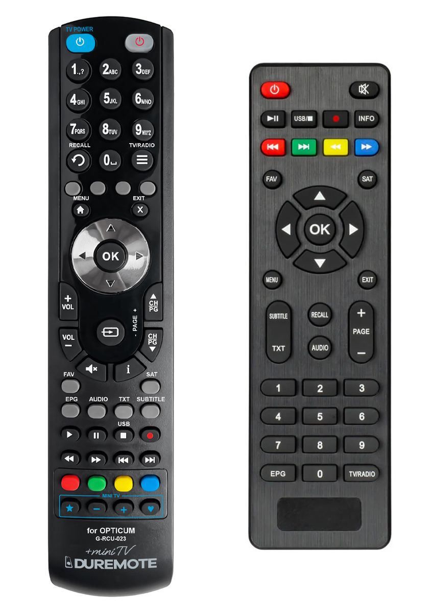 OPTICUM G-RCU-023 + TV vezérlés (mini TV) - távirányító duplikátum