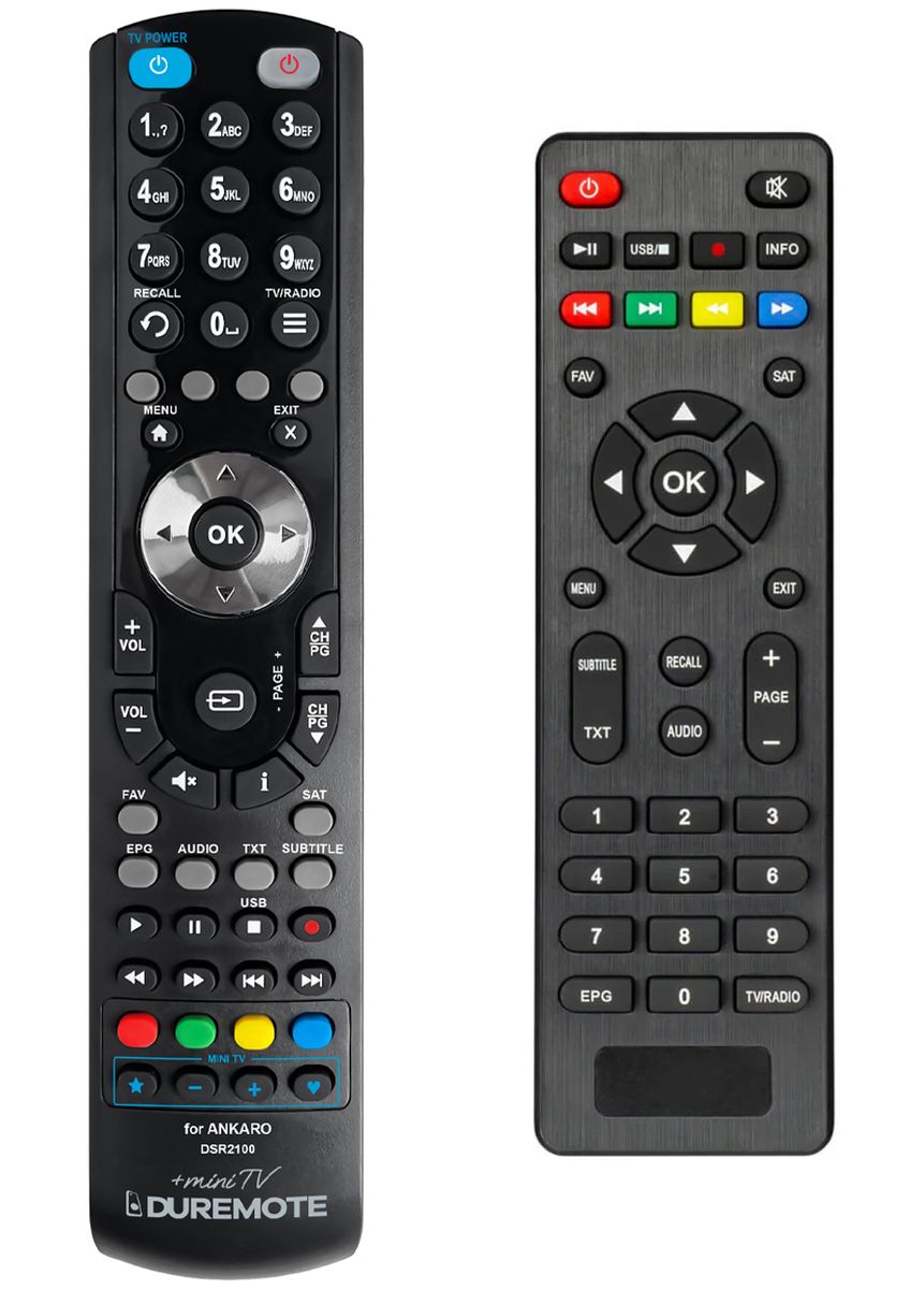 ANKARO DSR2100 + TV vezérlés (mini TV) - távirányító duplikátum