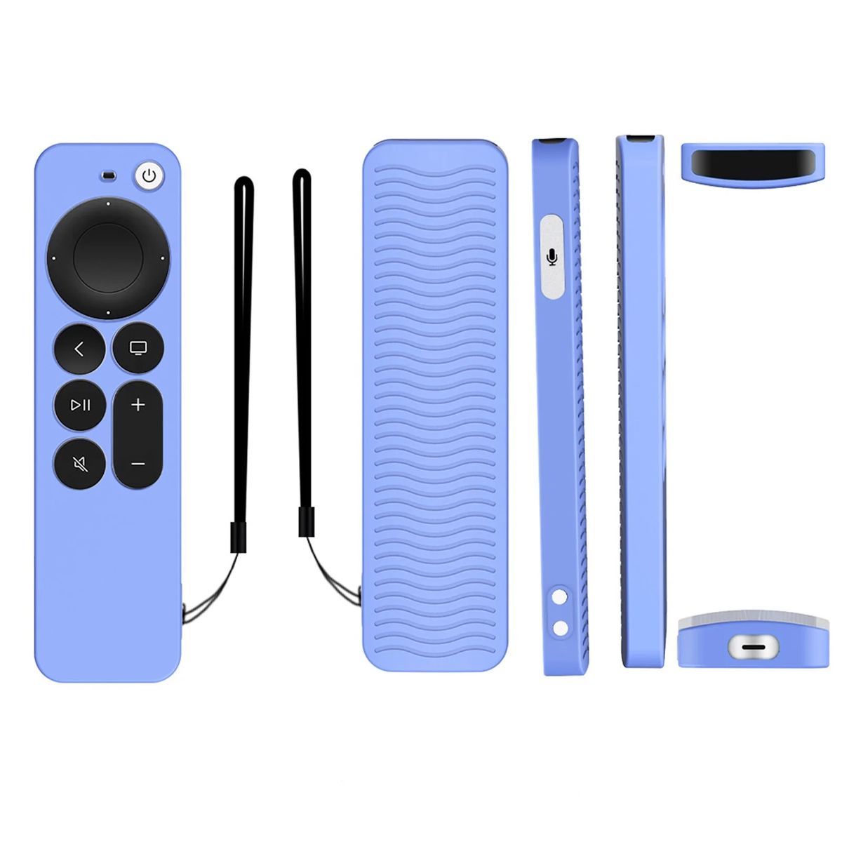 APPLE TV 4K SIRI REMOTE 2021, TV 4K SIRI REMOTE 2022
 szilikon tok - fluoreszkáló világoskék