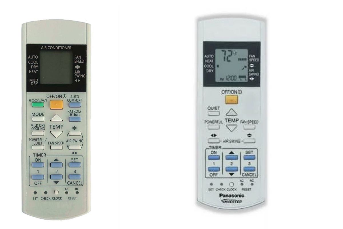PANASONIC CU-RE9RKE, CU-RE12RKE, CU-RE15RKE, CU-2E15PBE, CU-2E18PBE, CU-3E18PBE - helyettesítő távirányító
