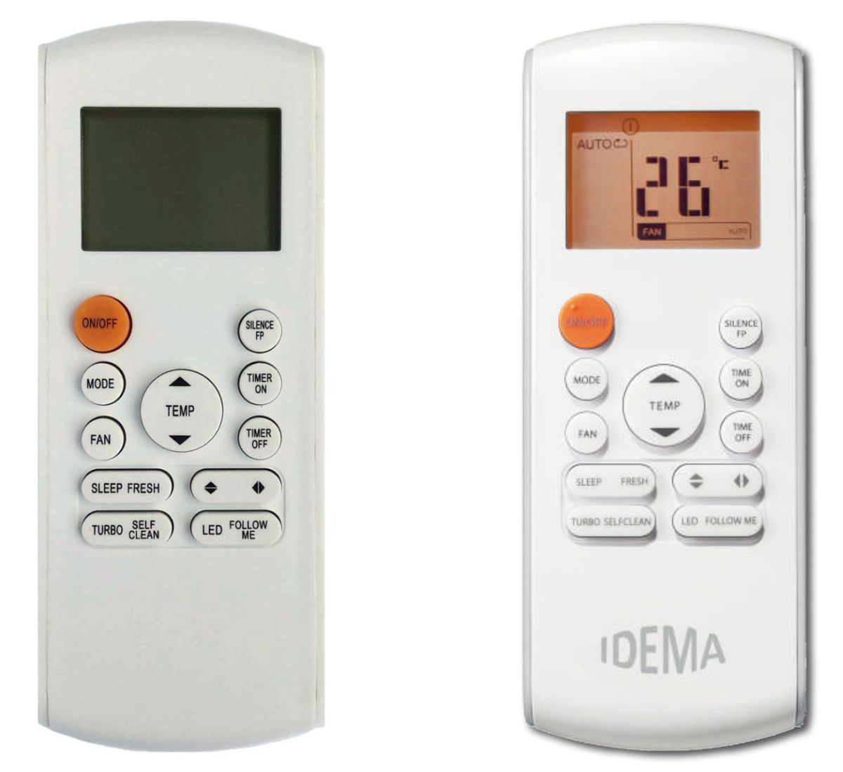 IDEMA RG57A4,  ISA-50, ISZ 12000 BTU, ISKE 12000 BTU - helyettesítő távirányító