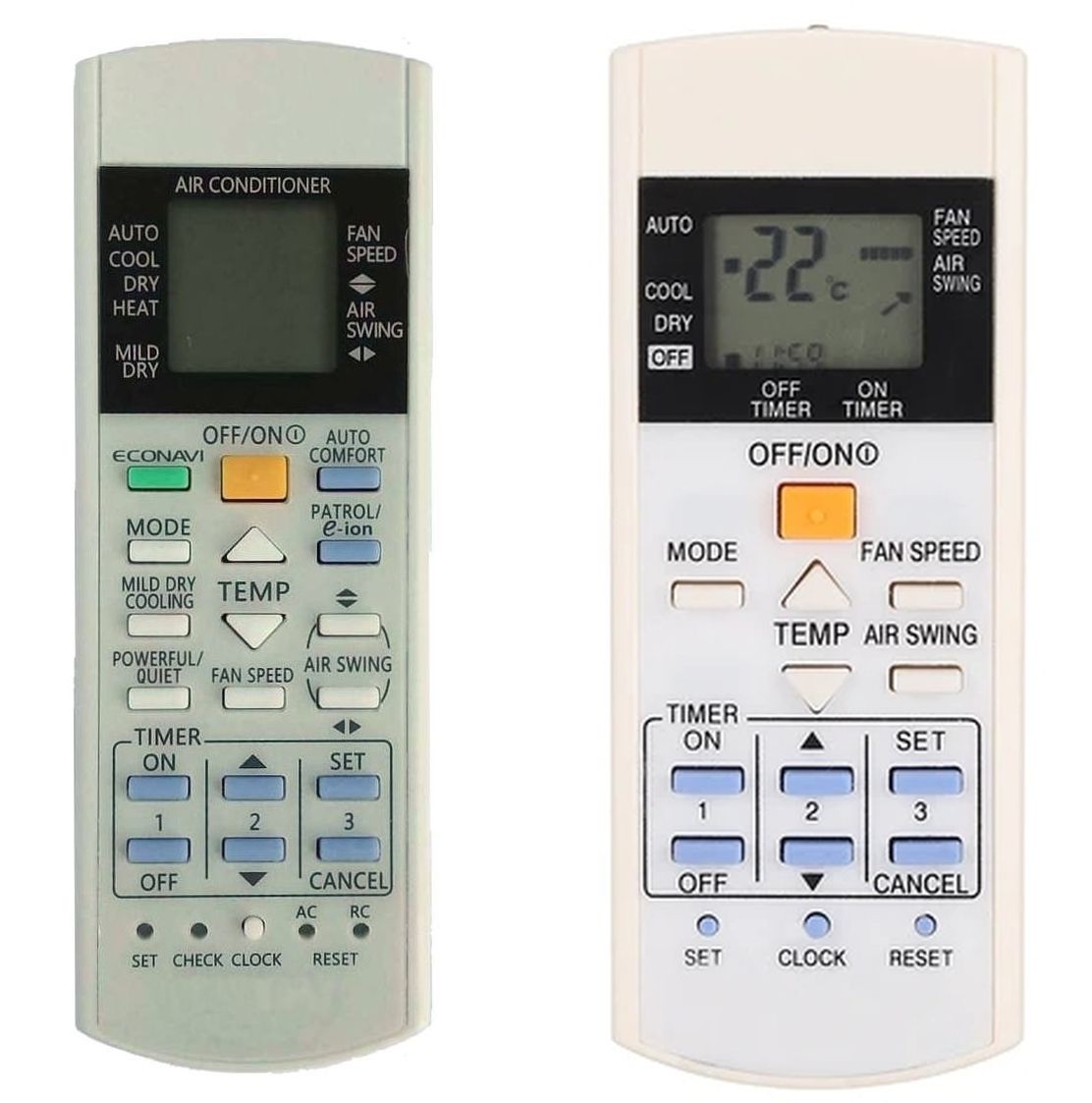 PANASONIC CS-MRE7MKE CU-2RE15MBE CS-MRE9MKE CU-2RE18MBE CS-MRE12MKE - helyettesítő távirányító