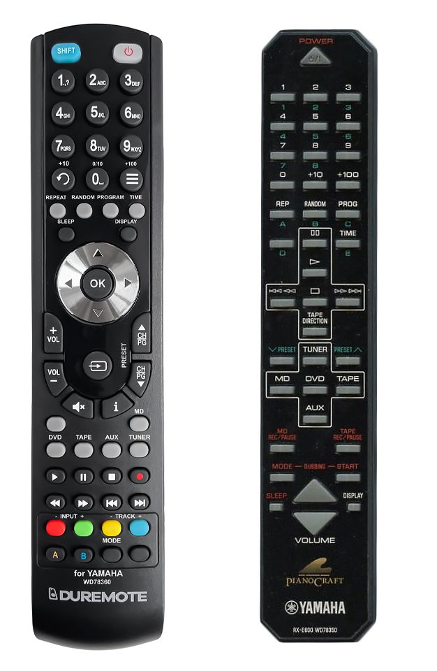 YAMAHA RX-E800, WD78360 - távirányító duplikátum