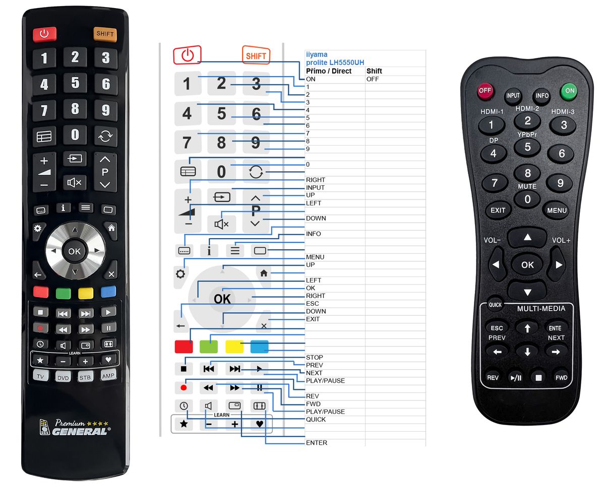 IIYAMA Proline LH5550UHS -   


kompatibilis General márkájú távirányító