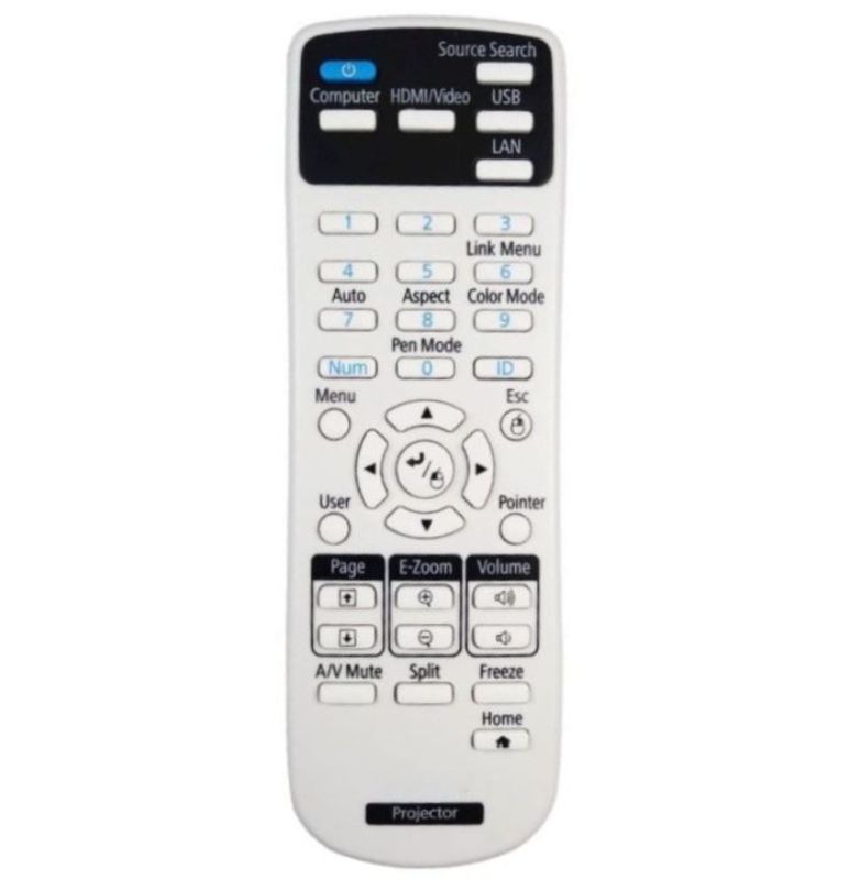 EPSON 217358900, BRIGHTLINK 675WI, BRIGHTLINK 710UI, EB-670, EB-685W, EB-696UI, H728A, H740B, H878C, POWERLITE 670 - helyettesítő távirányító