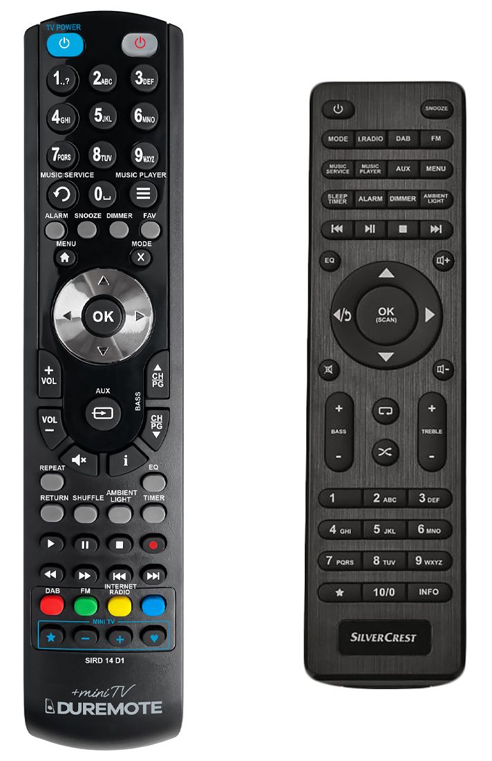 SILVERCREST SIRD 14 D1 + TV vezérlés (mini TV) - távirányító duplikátum
