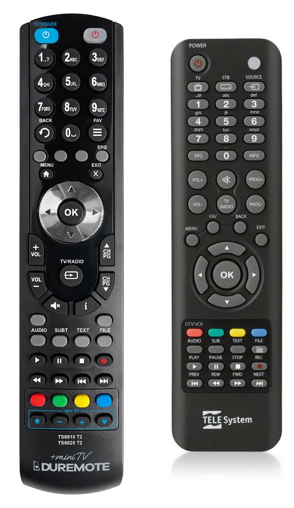 TELESYSTEM TS6820 T2 HEVC + TV vezérlés (mini TV) - távirányító duplikátum