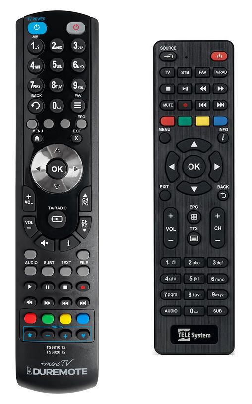 TELESYSTEM TS6810 T2 STEALTH + TV vezérlés (mini TV) - távirányító duplikátum