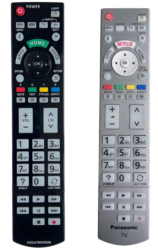 PANASONIC N2QAYB001012 (N2QAYB000936) - helyettesítő távirányító háttérvilágítással