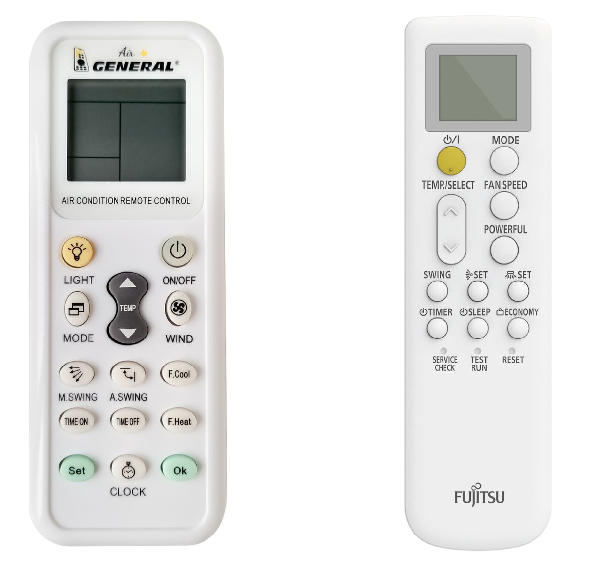 FUJITSU AR-RPD2E, AR-RPD3E, AR-RPA1E -   


kompatibilis General márkájú távirányító