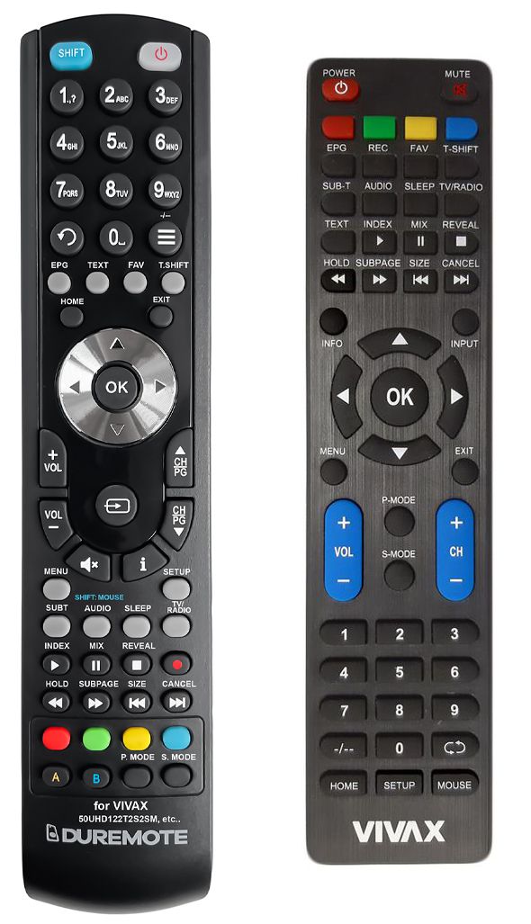 VIVAX 55UHD121T2S2SM, 65UHD121T2S2, 50UHD122T2S2SM, 50UHD123T2S2SM, 55UHD122T2S2SM - távirányító duplikátum