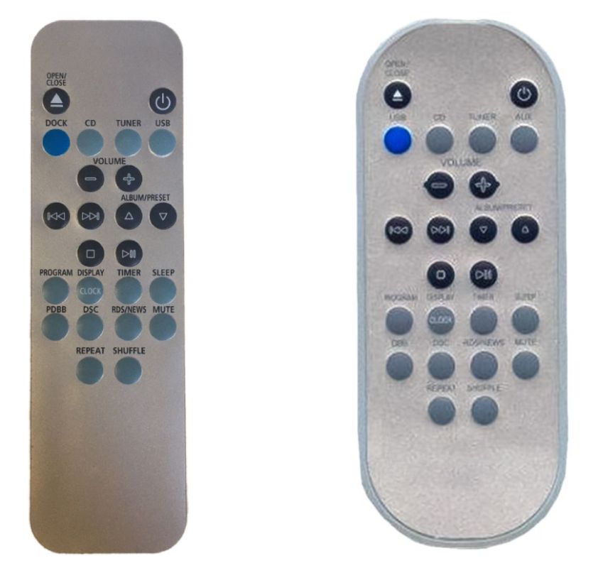 PHILIPS MC230, MC235, MCD139, MCM275 - helyettesítő távirányító