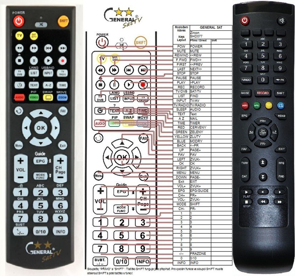 EVOLVEO BLUESTAR HD-5065 -   


kompatibilis General márkájú távirányító