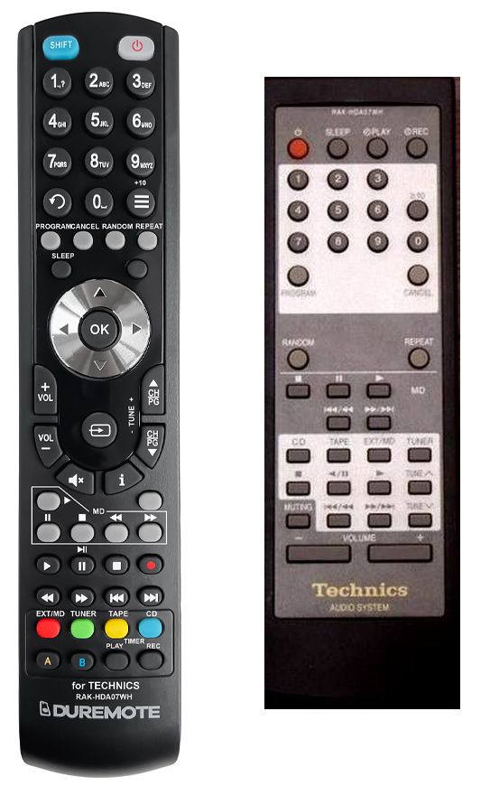 TECHNICS RAK-HDA07WH - távirányító duplikátum