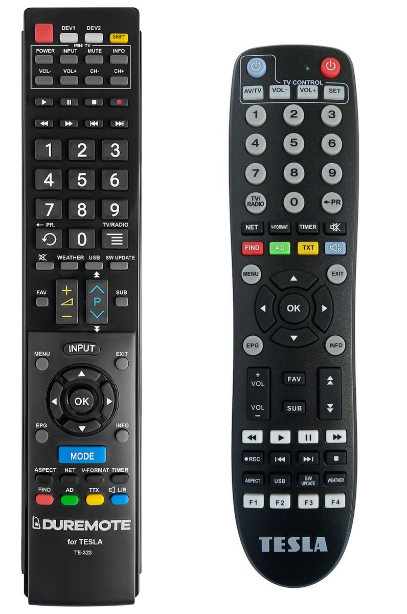 TESLA TE-323 + TV vezérlés (mini TV) - távirányító duplikátum