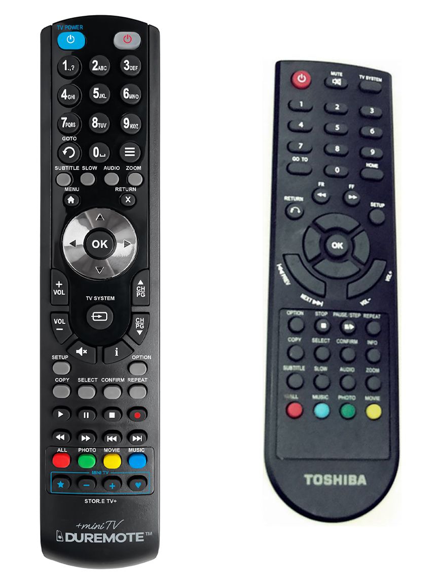 TOSHIBA STOR.E TV+ + TV vezérlés (mini TV) - távirányító duplikátum