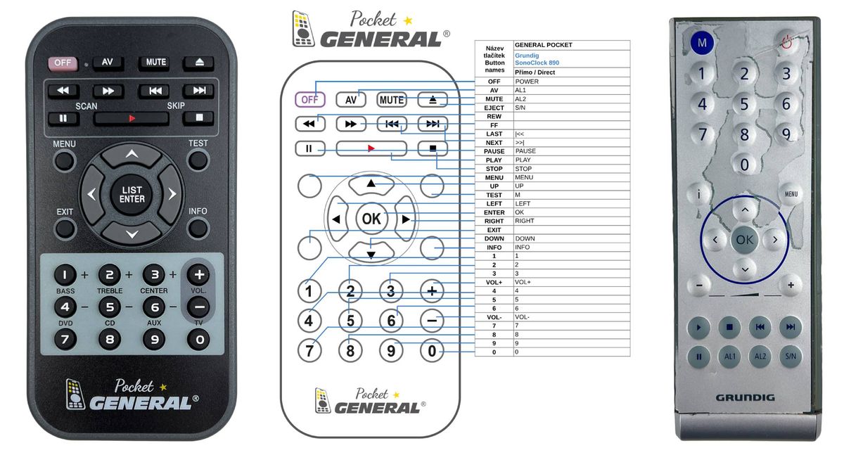 GRUNDIG Sonoclock 890 -   


kompatibilis General márkájú távirányító
