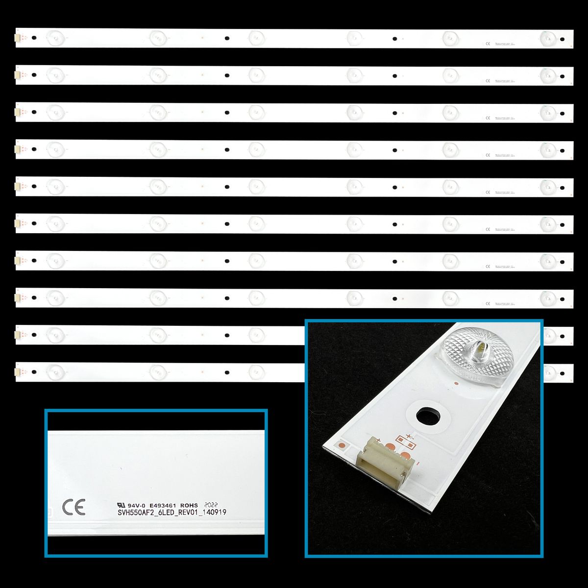 HISENSE HD550DU-B51 LED háttérvilágítás SVH550AF2_6LED_REV01_140919 - 10 csík