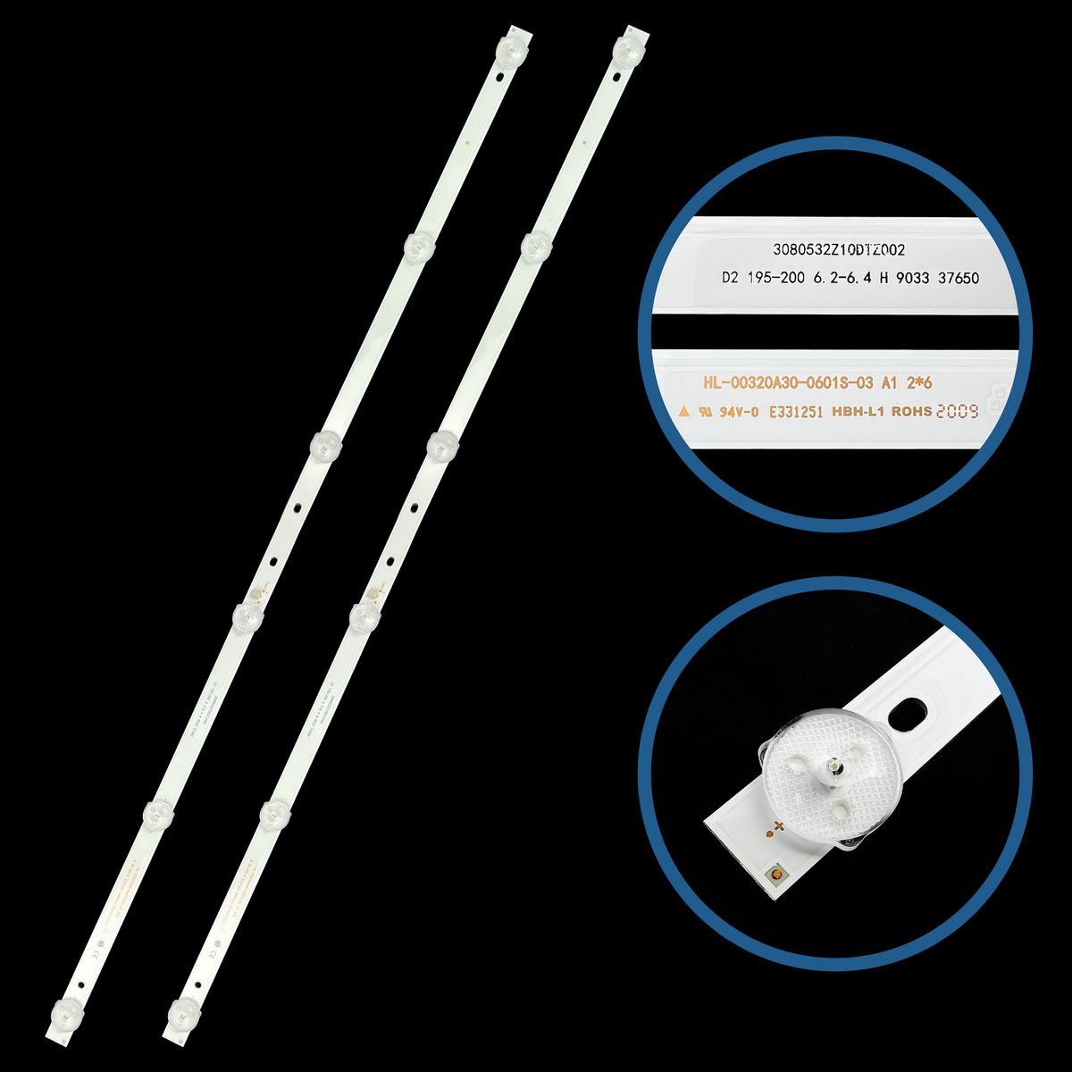 DIV HL-00320A30-0601S-03 LED háttérvilágítás H32D7100E, H32D71100E - 2 csík