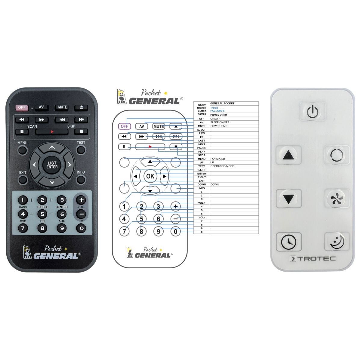 TROTEC PAC 2000 S -   


kompatibilis General márkájú távirányító