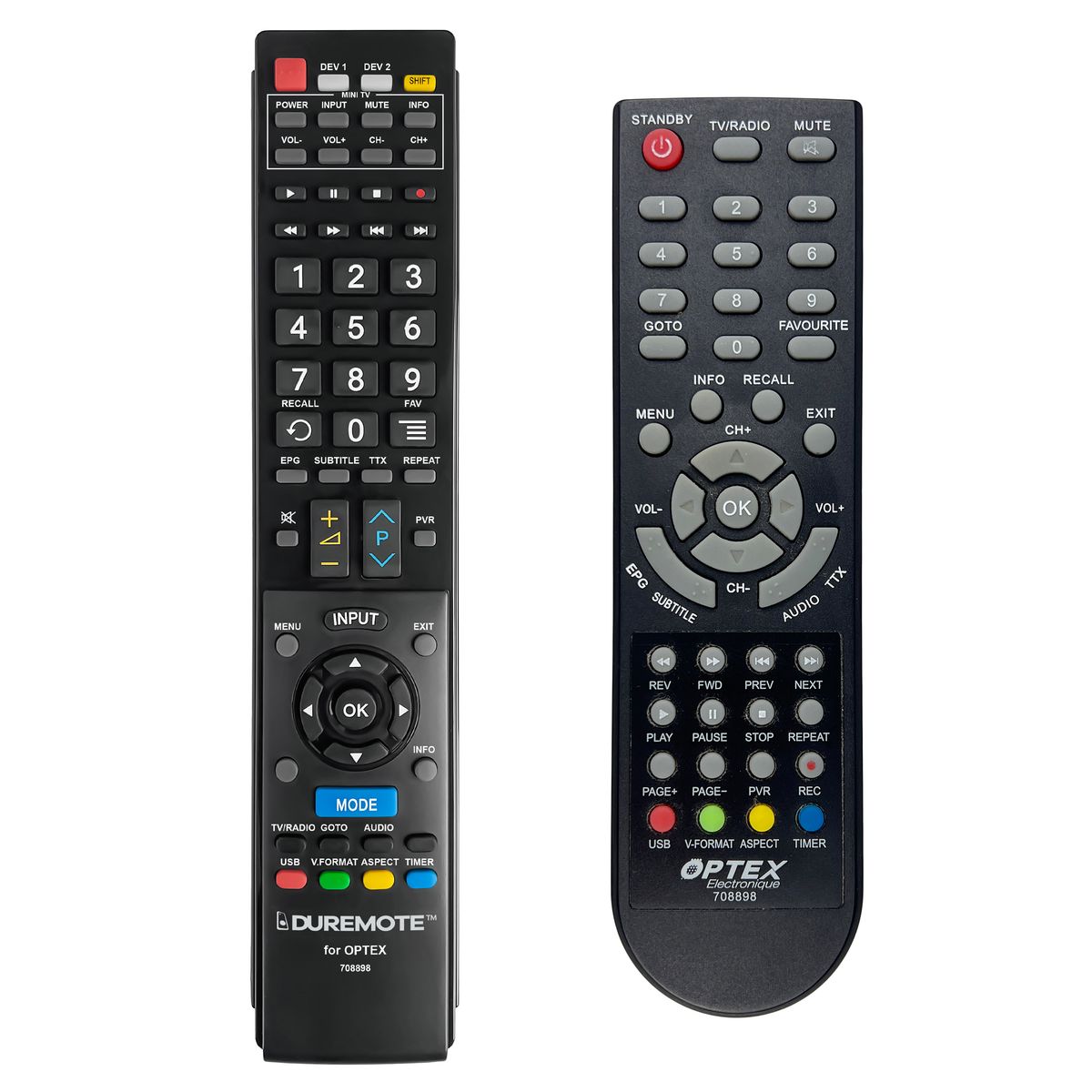 OPTEX 708898 + TV vezérlés (mini TV) - távirányító duplikátum